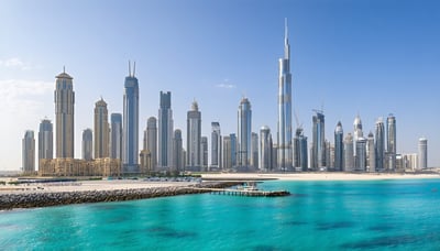 Dubai cityscape with iconic landmarks and travel experiences Dubai cityscape with iconic landmarks and travel experiences